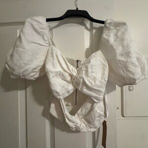 [NWT] Reformation Karina White Linen Top